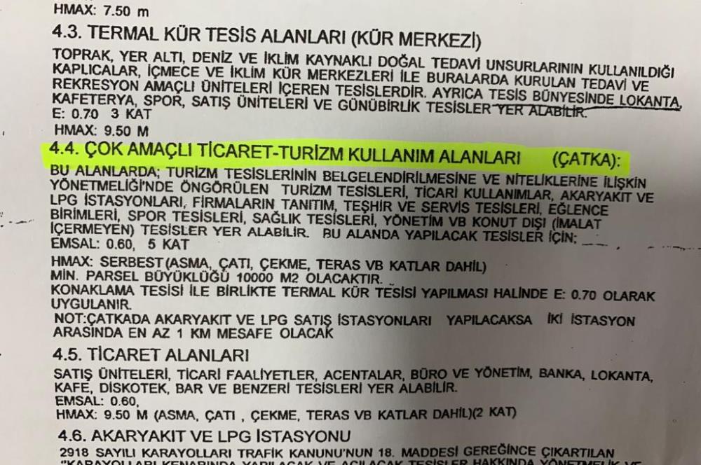 Afyon Kütahya Yolu Ana Cadde'ye Sıfır Turizm Tesis Alanlı Arsa