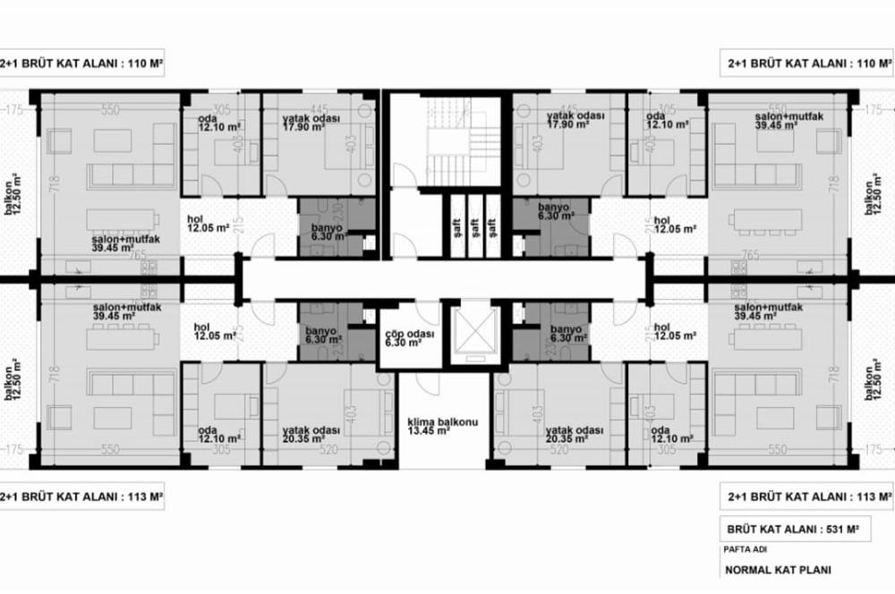 C21 NOVO'DAN KAYAPA ÇAMLIK'DA 103M2 NET 2+1 LÜKS DAİRELER