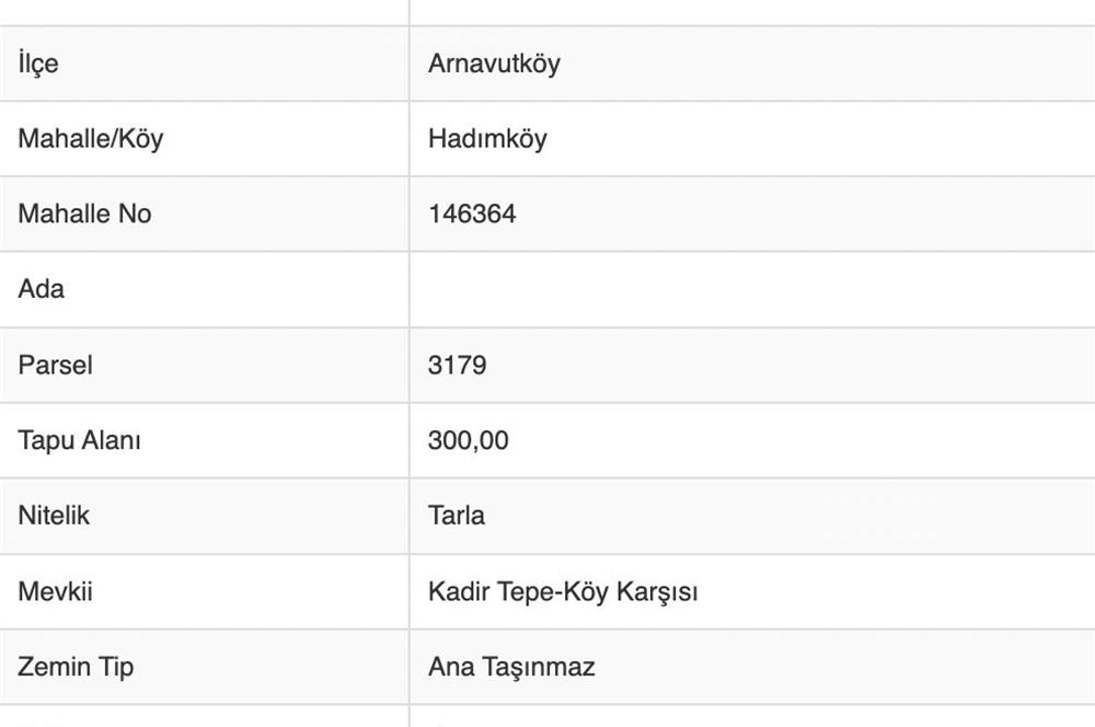 HADIMKÖY'DE CADDEYE YAKIN KADASTRAL YOLA CEPHE SATILIK ARSA