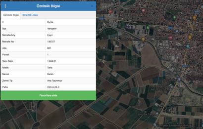 C21 NOVO'DAN YENİŞEHİR ÇAYIRDA 1694 M2 SATILIK ARAZİ