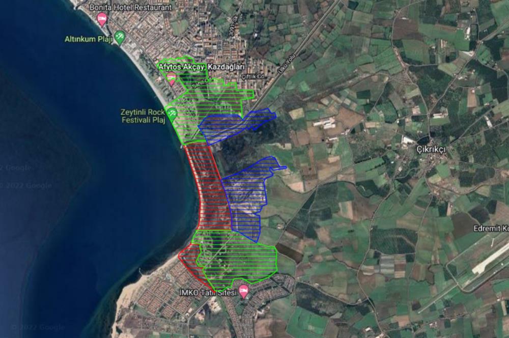 Burhaniye Çoruk'ta Satılık, Denize 300 mt Mesafede, 461 m² Arsa