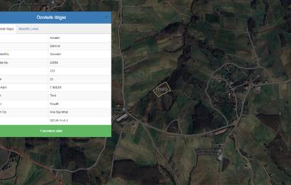 Kocaeli Derince Geredeli Doğayla iç içe 7.488m2 Satılık %5 imarlı Arazi