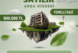 Temelli Gazi'de konut imarlı satılık arsa hissesi