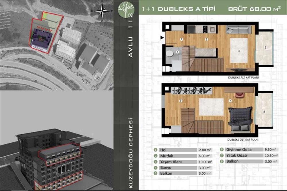 C21 PROJECT'TEN UMUTTEPE AVLU 112 REZİDANS'DA SATILIK 1+1 EŞYALI