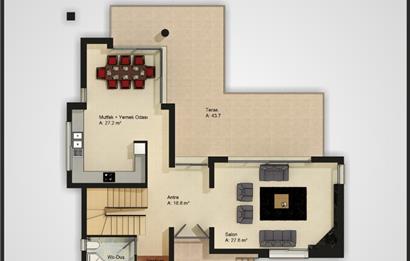 Girne Çatalköy'de Satılık 3+1 Modern Villa