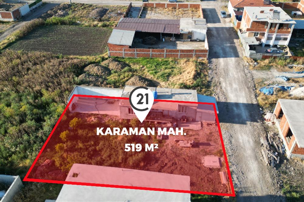 C21 BAL 'dan Karaman Köyde 519 m2 Arsa İçinde Mustakil Köy Evi