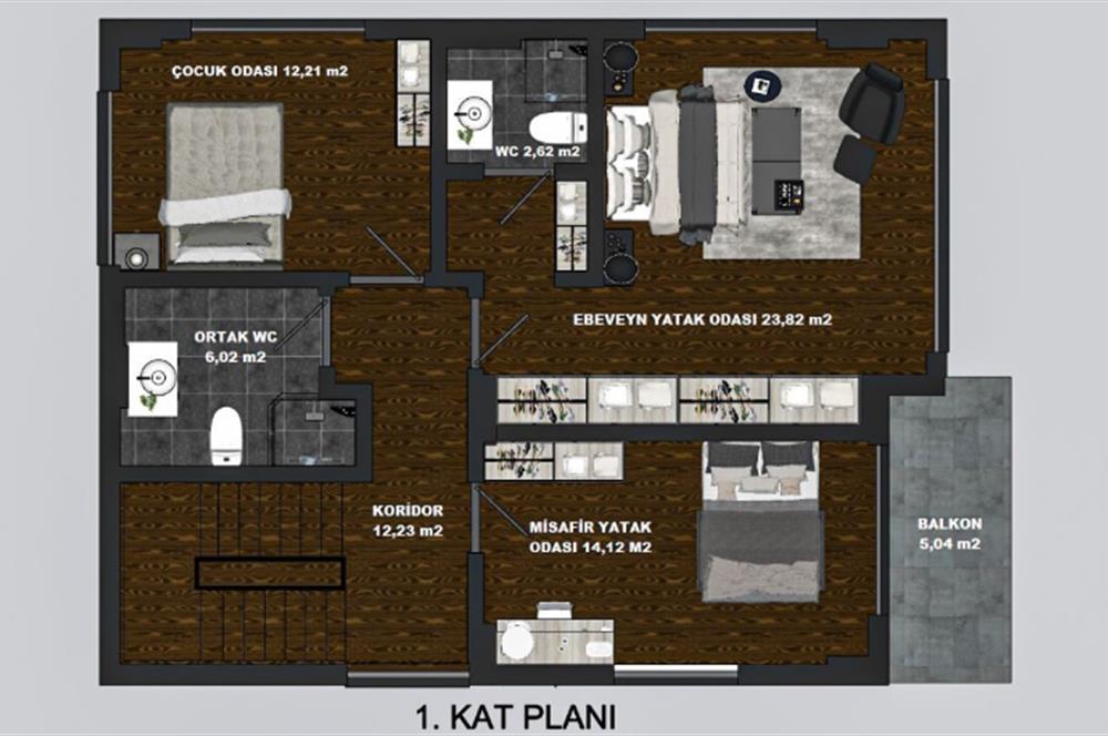 Düzce Merkez Konuralp Satılık 4+1 Tripleks Villa