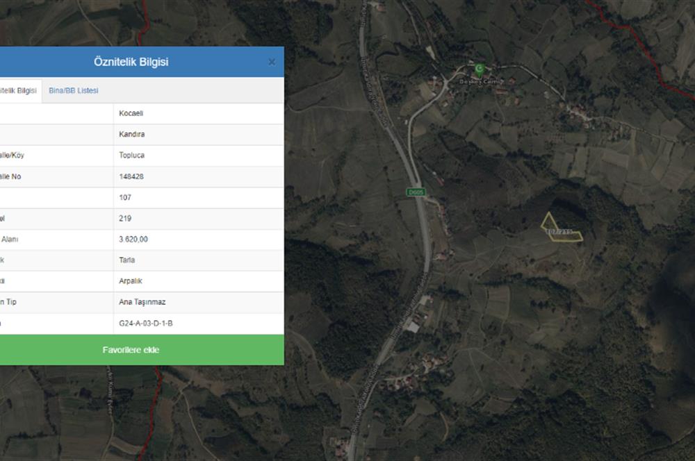 Kocaeli Kandıra Topluca OGSB Yakını Satılık Arazi
