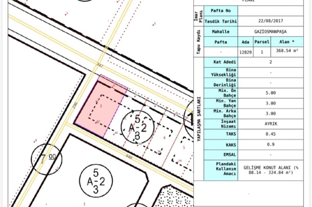 CENTURY21 BAL'DAN GAZİOSMANPAŞA MAH.DE 368 M2 SATILIK ARSA