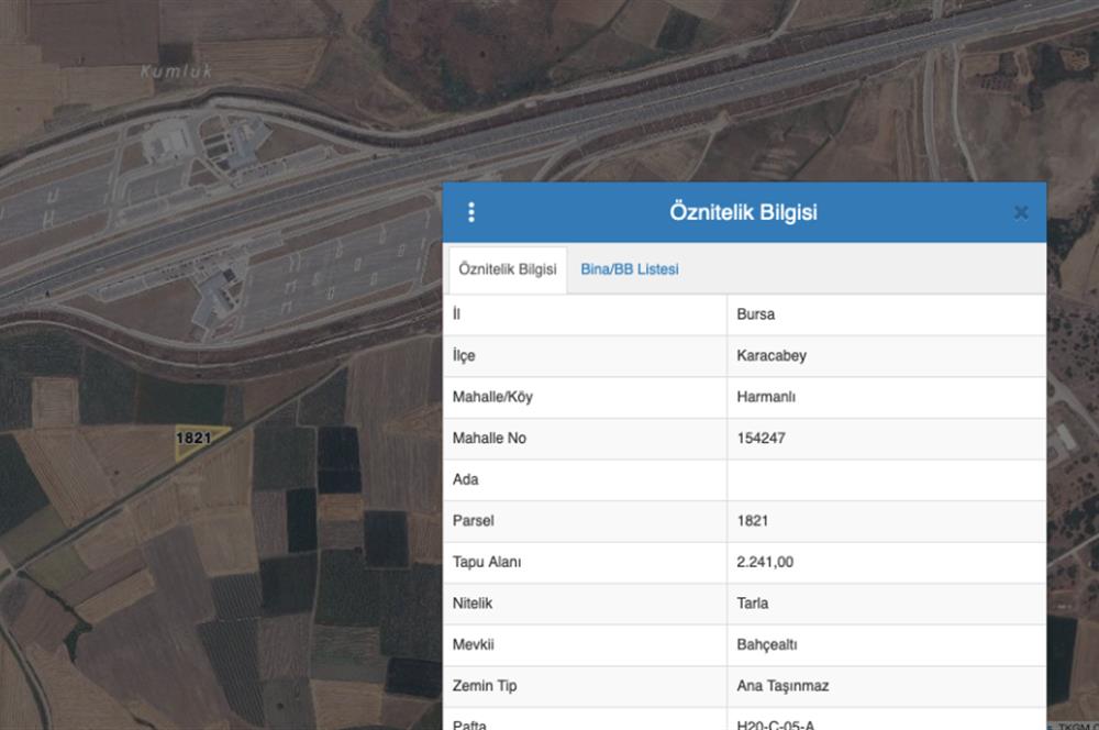 C21 NOVO'DAN KARACABEY HARMANLI'DA 2.241 M2 SATILIK ARAZİ