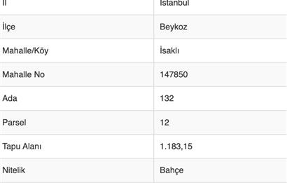 YATIRIM DEĞERİ YÜKSEK BEYKOZ İSHAKLI KONUT İMARLI SATILIK ARSA