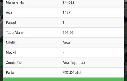 USKUMRUKÖY DE VİLLA KONUT İMARLI SATILIK ARSA 1/2 HİSSE