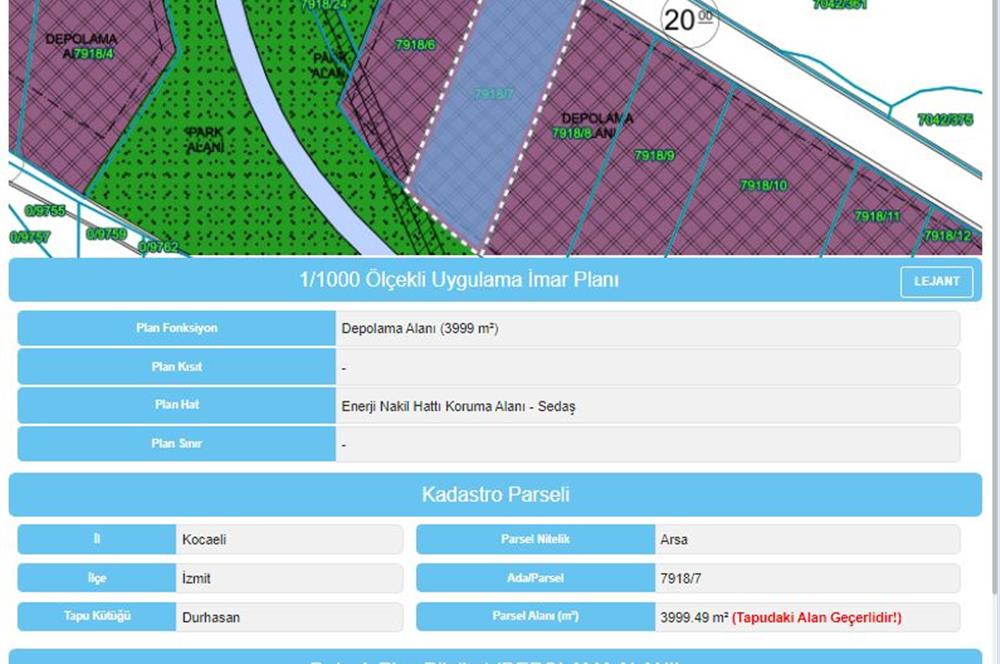 İZMİT KUZEYMARMARA CEPHE, NET 4 DÖNÜM DEPOLAMA ARSASI