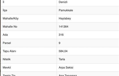 Pamukkale Haytabey'de Satılık Tarla