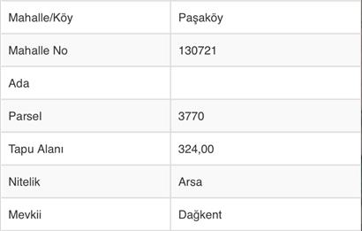 C21 TERAS - BOLU DAĞKENT 324 m2 A TİPİ KÖŞE ARSA