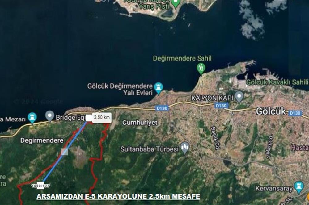 C21 PROJECT'DEN GÖLCÜK HALIDEREDE 1850m2 MANZARALI ARSA