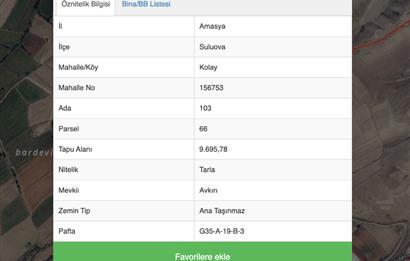 Century21'den Amasya Suluova'da 9700 m2 Tarla