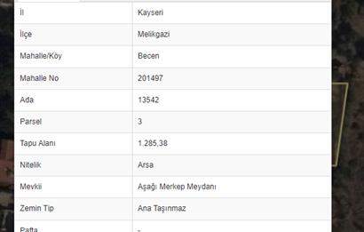 BECEN'DE KÖŞEBAŞI 1285 M² TEMİZ PARSEL CENTURY21 ZİRVE'DEN