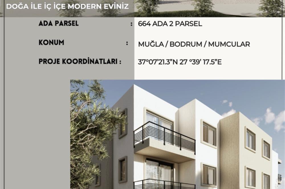 Bodrum Mumcular Gölbasi'nda Projeden Satılık Bahce katı Daire