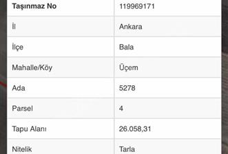 Ankara Bala Üçem'de Satılık Yatırımlık Arsa