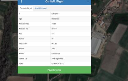 Kırklareli Babaeski'de Yerleşim Alanında Arsa