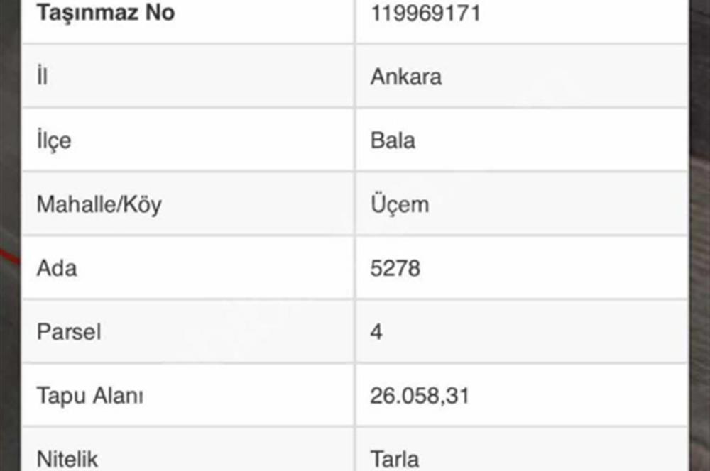 Ankara Bala Üçem'de Yatırımlık Arsa