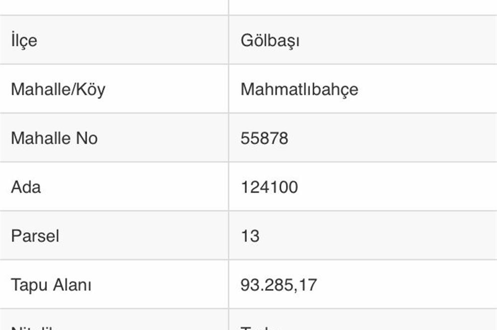 ANKARA GÖLBAŞI MAMATLIBAHÇE HOBİ BAHÇESİNE UYGUN 86 DÖNÜM TARLA