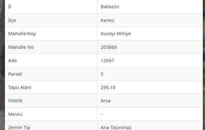 KUVA-İ MİLLİYE MAHALLESİNDE SATILIK ARSA