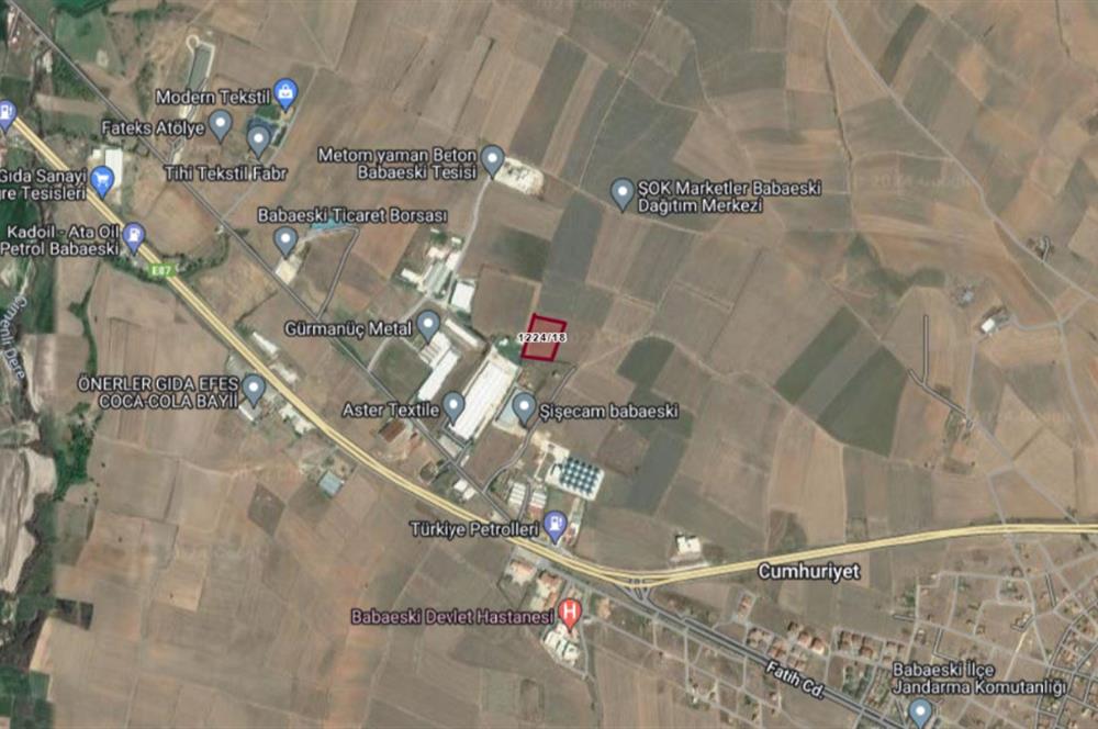 C21; 10,600 M2 INDUSTRIAL ZONE LAND FOR SALE IN BABAESKİ OSB