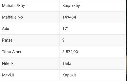 C21 MOLLA TEAM'DEN ÇATALCA BAŞAKKÖYDE SATILIK 3572M2 TARLA