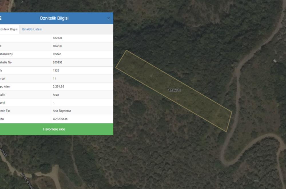 Kocaeli Gölcük Körfez 2254m2 Konut İmarlı Deniz Manzaralı Satılık Arsa