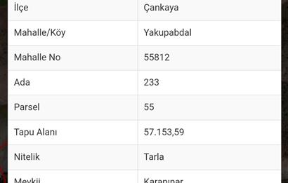 ÇANKAYA YAKUPABDAL 5000 M2 YATIRIMLIK TARLA 