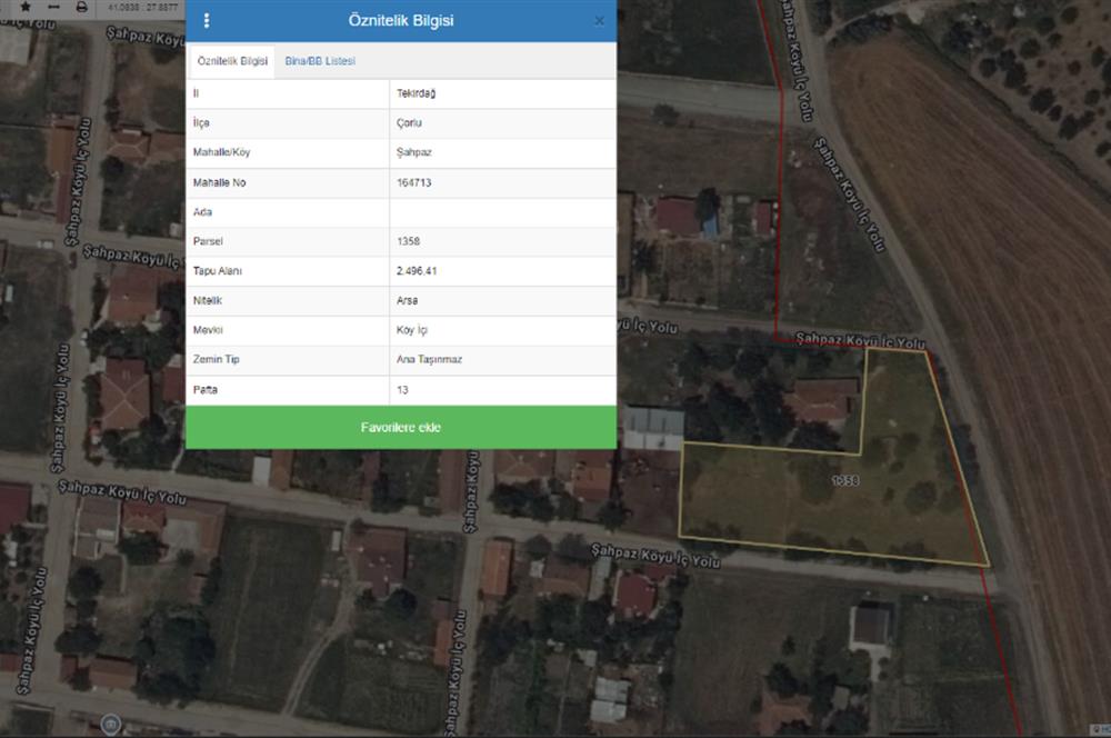 MOLLA TEAM'DEN ŞAHPAZ'DA SATILIK İMARLI ARSA 2496 M2