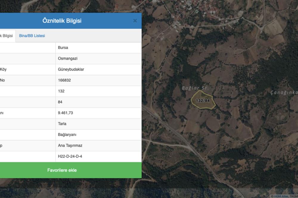 C21 NOVO'DAN OSMANGAZİ GÜNEYBUDAKLAR'DA 1.182 m2 TARLA