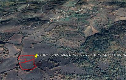 C21 GERÇEK'TEN, İZNİK / MECİDİYE MAH. SATILIK 11.400 M2 TARLA