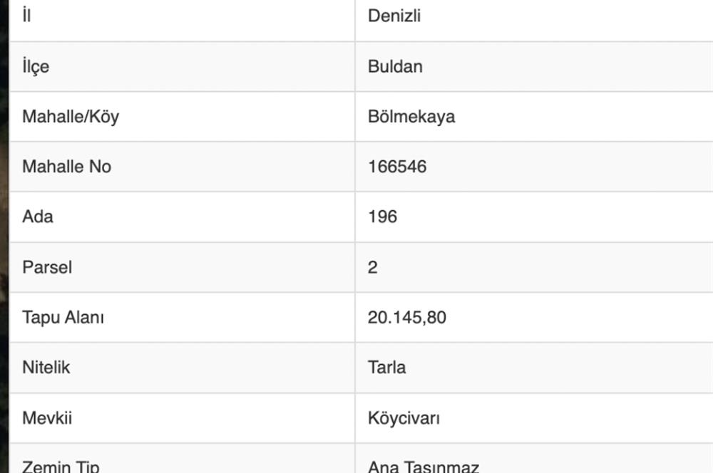 BULDAN BÖLMEKAYA'DA 5036 m² HİSSESİ SATILIK ZEYTİNLİK