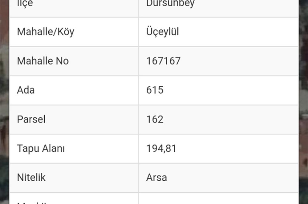 Balıkesir Dursunbey de Şehir İçinde İmarlı Arsa