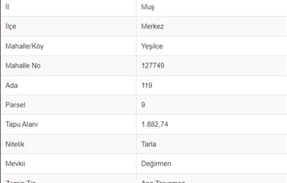 Muş Merkez Yeşilce Mahallesinde Satılık Arsa