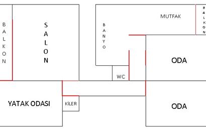 Bayraklı Manavkuyu 3+1 Doğalgaz Kapalı Mutfak Kiralık Daire