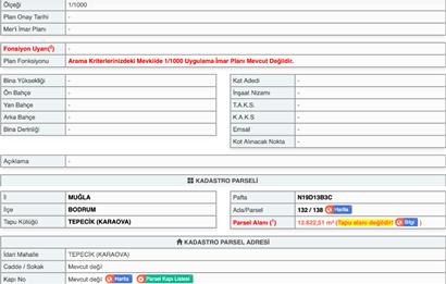 Bodrum Mumcular Tepecik Karaova'da 13.330 m² Satılık Tarla