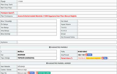 Bodrum Mumcular Tepecik Karaova'da 13.330 m² Satılık Tarla