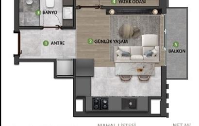 CENTURY21 GALA'DAN TUNALIDA SATILIK 1+1 LÜKS DAİRE (TRİADA ELİT)