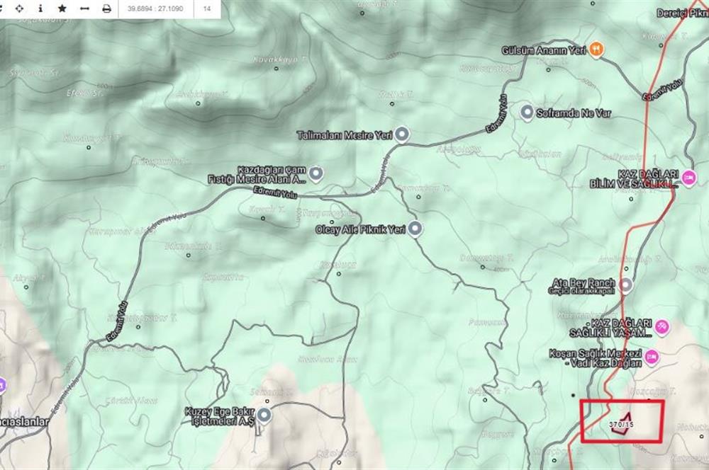 C21 BAL'DAN HAVRAN FAZLICA'DA KAZDAĞLARI-DENİZ MANZARLI ARAZİ