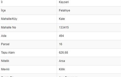 KAYSERİ FELAHİYEDE BARAJ MANZARALI 1 KM MESAFEDE TEMİZ ARSA