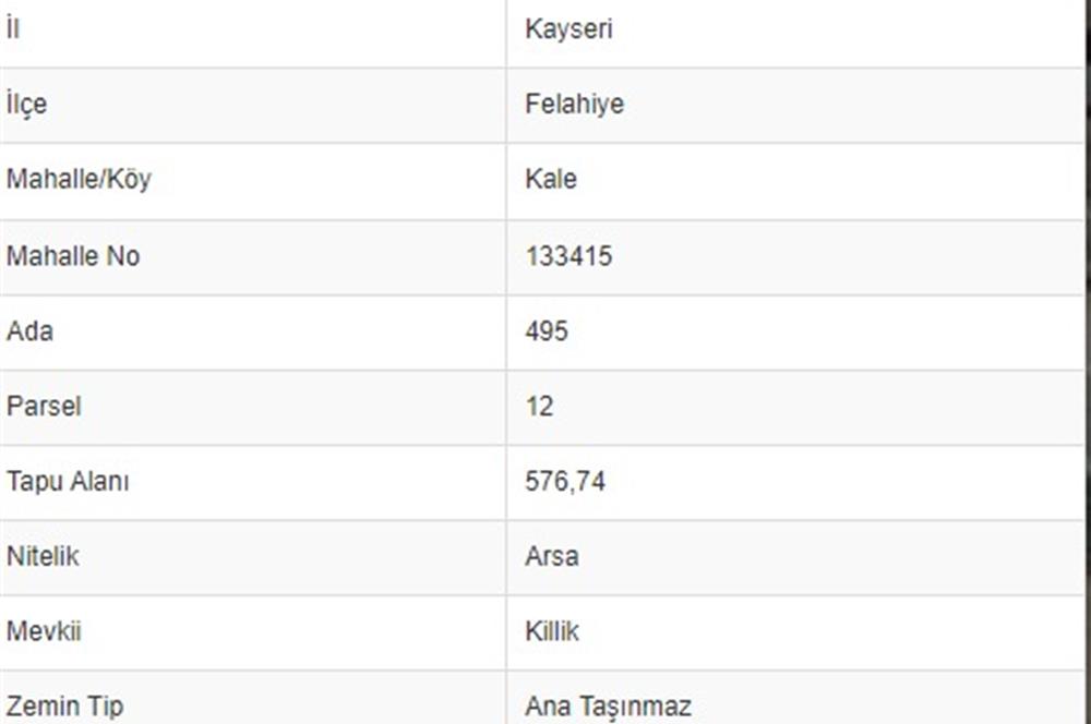 KAYSERİ FELAHİYEDE BARAJ MANZARALI TEMİZ 2 ADET ARSA