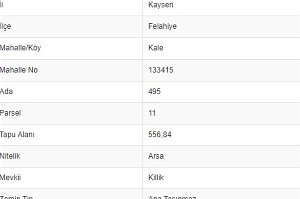 KAYSERİ FELAHİYEDE BARAJ MANZARALI TEMİZ 2 ADET ARSA