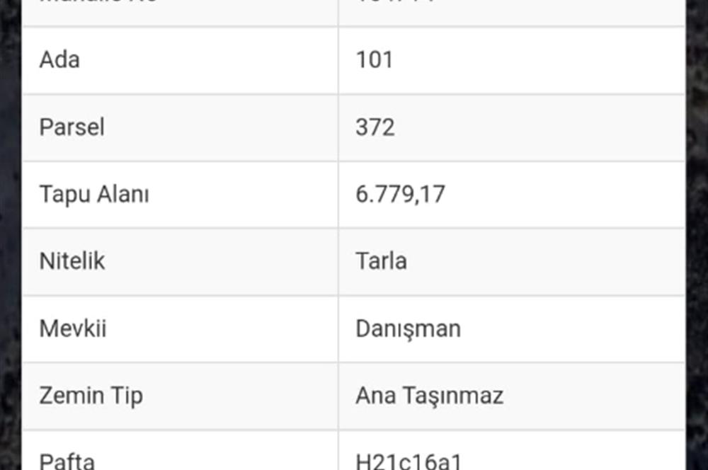 KORUBAŞI KÖYÜ ' NDE 6779 m² TEK TAPULU TARLA