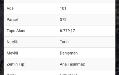 KORUBAŞI KÖYÜ ' NDE 6779 m² TEK TAPULU TARLA