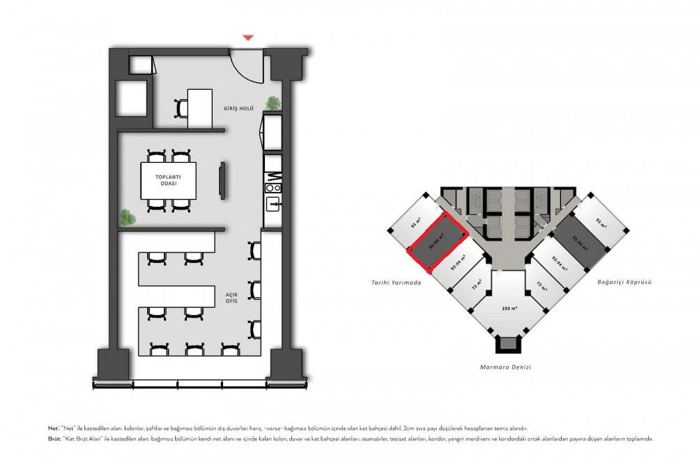 ŞİŞLİ MECİDİYEKÖY NUROL TOWER 13.KAT / 93M2 / BOŞ / SATILIK OFİS