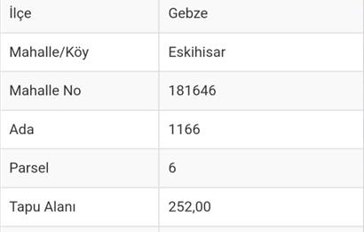 C21 NOVO'DAN GEBZE BARIŞ MH ESKİHİSAR 252 M2 KAT KARŞILIĞI 4 KAT